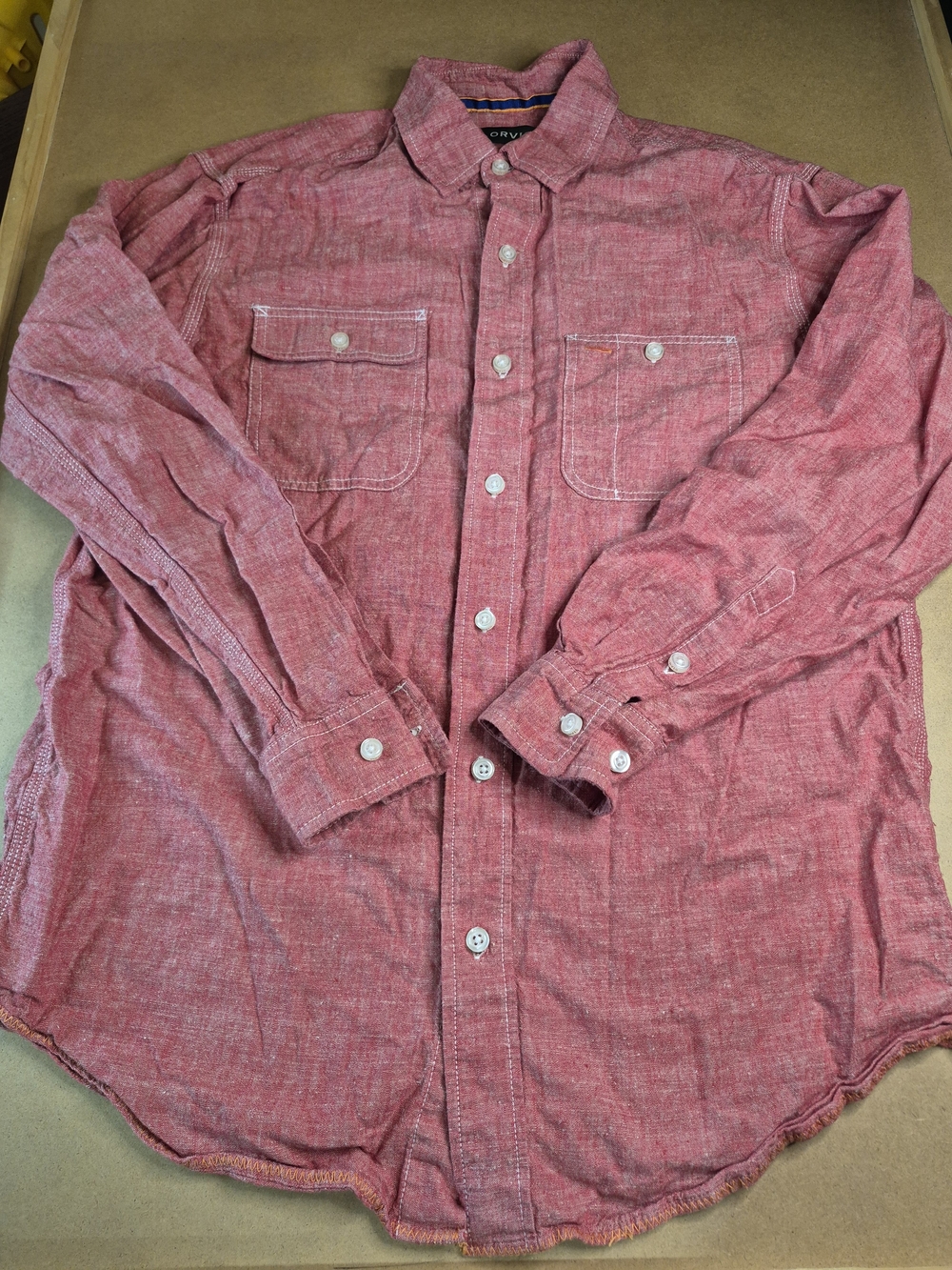 Orvis Heathered Red Long-Sleeve Button-Down Shirt